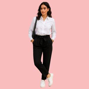 Dynamite Black Paperbag Waist Tapered Dress Pants – Women’s Size P/S